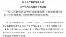 重磅！恒大地产被立案调查！