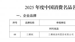 三棵树入选“2025年度中国消费名品名单”